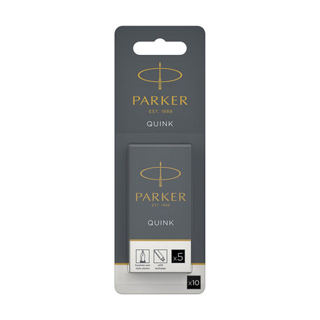 Parker Fountain Pen Refills Ink Cartridges Black 10 Count  Parker Fountain Pen Ink Cartridges