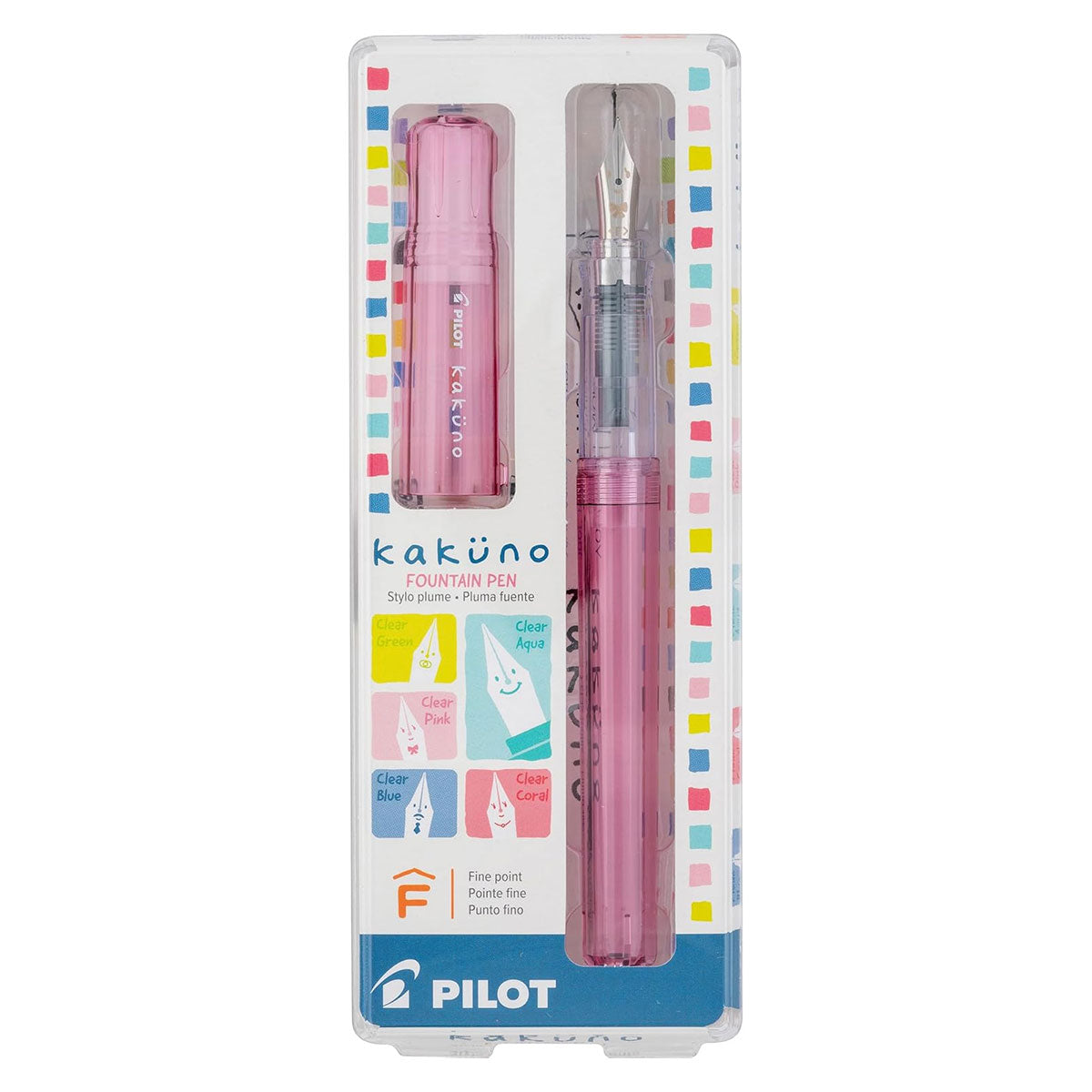 Pilot Kakuno Clear Pink Demonstrator Fountain Pen Fine