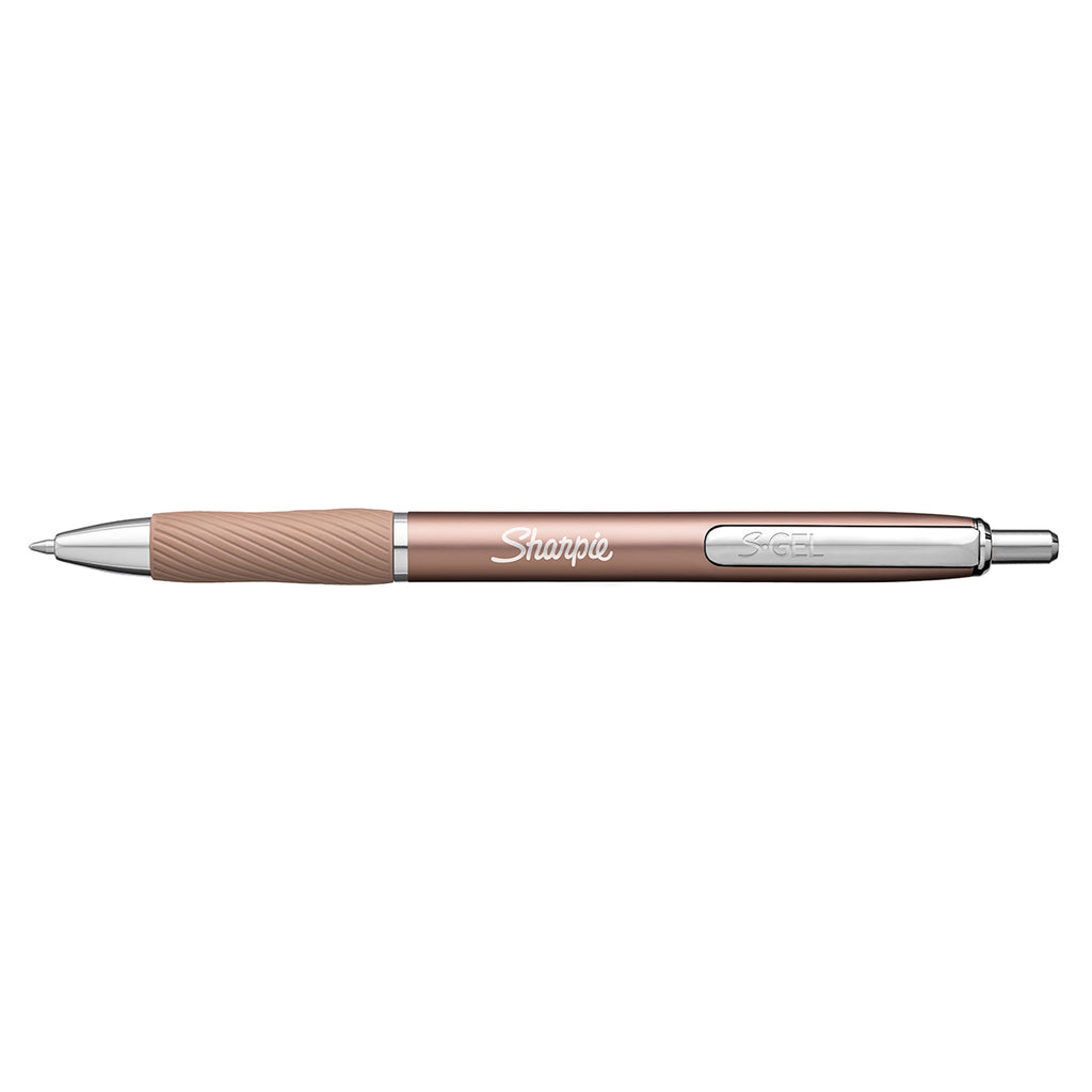 Sharpie S-Gel Champagne Blue Ink Retractable Gel Pen Medium With Rubber Grip