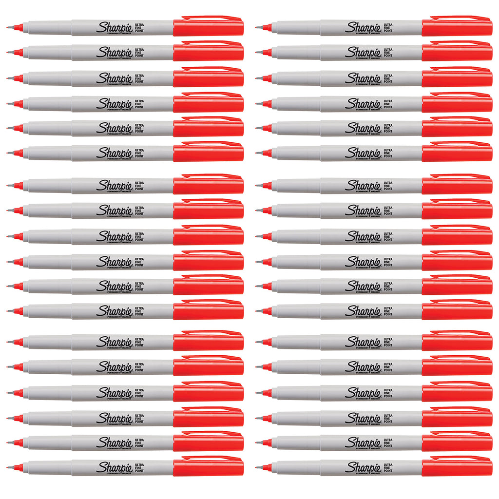 Sharpie Markers In Bulk, Red Ultra Fine Pack of 24