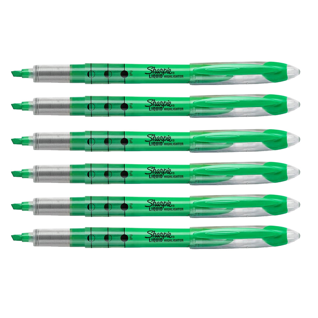 Sharpie Liquid Highlighter Green Pack of 6