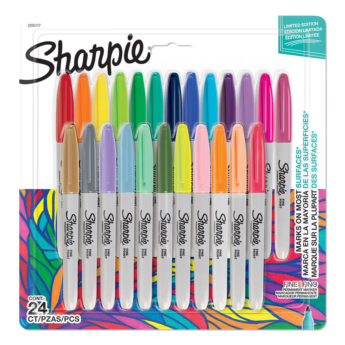 Multi Color Sharpie Markers Pack of 24 Markers, Fine