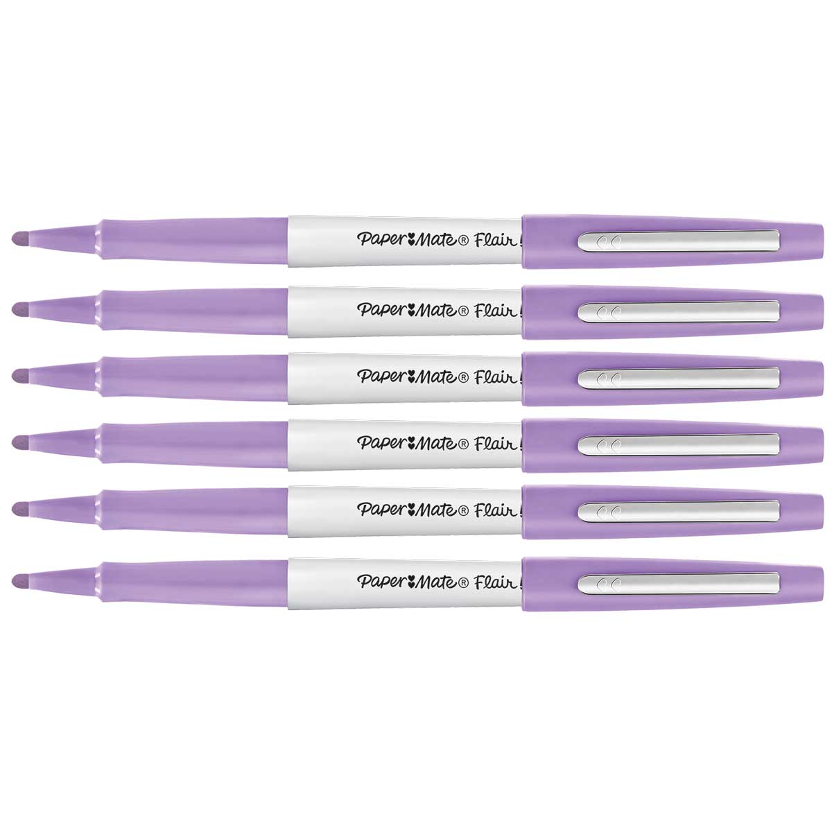 Paper Mate Flair Thick Felt Tip Pens Lilac Ink 1.2mm 6 Count