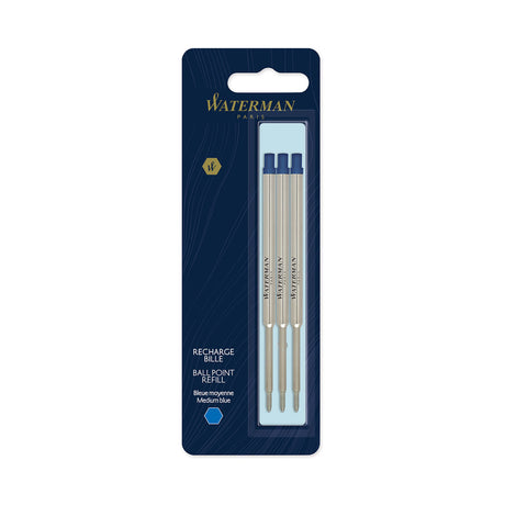 Waterman Ballpoint Pen Refills Blue Medium Pack of 3  Waterman Ballpoint Refills