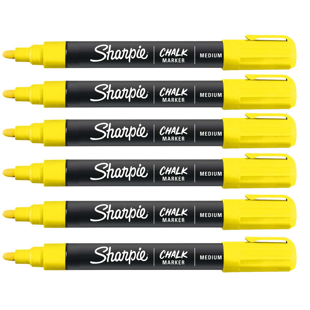 Bright Yellow Wet Erase Chalk Markers By Sharpie Pack of 6