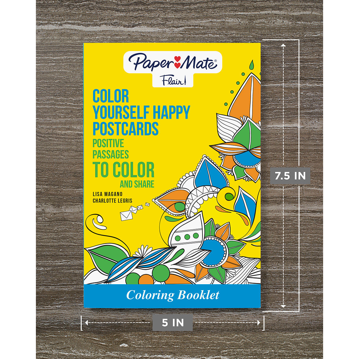 Postcard Coloring Book For Adults By Paper Mate, 16 Positive Messages Postcards Paper Mate Coloring Books