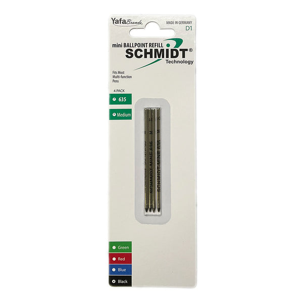 Refill for Cross Tech 4 Pens, Black Medium, Pack of 4 Made By Schmidt