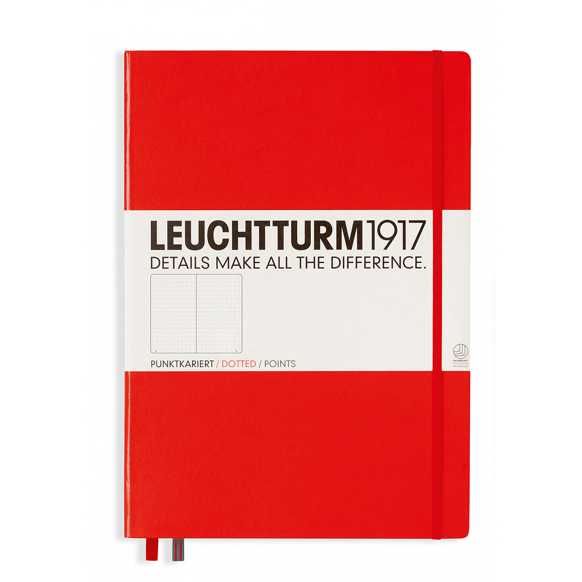 Leuchtturm1917 Dotted Notebook Medium A5 Hardcover Red 313627 Leuchtturm1917 Journal