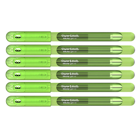 Paper Mate Inkjoy Gel Light Green Fine Point 0.5 mm Stick Capped Gel Pen Pack of 6  Paper Mate Gel Ink Pens