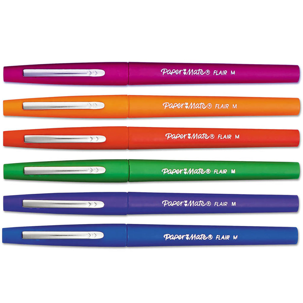 Paper Mate Flair Medium Felt Tip Pens Pack of 6 Colors Paper Mate Felt Tip Pen