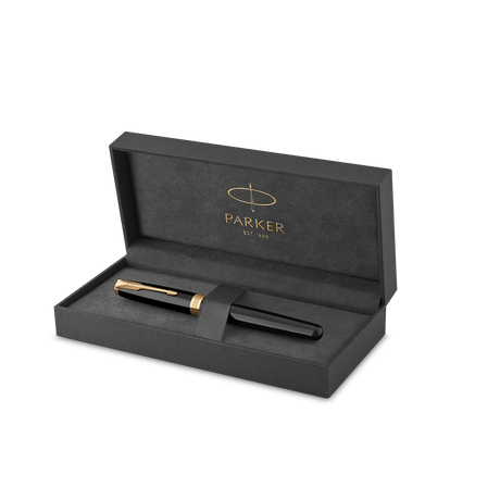 Parker Sonnet Black Gold Trim Rollerball Pen 1931496  Parker Rollerball Pens