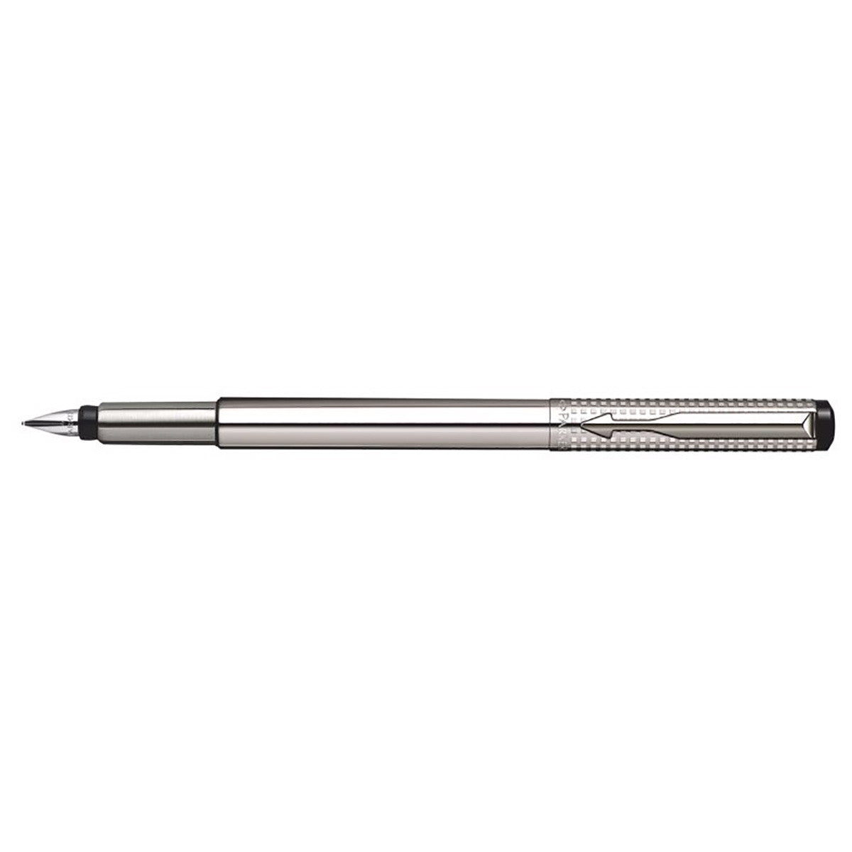 Parker Vector Premium Shiny Stainless Steel Chiselled Fountain Pen Medium Parker Fountain Pens