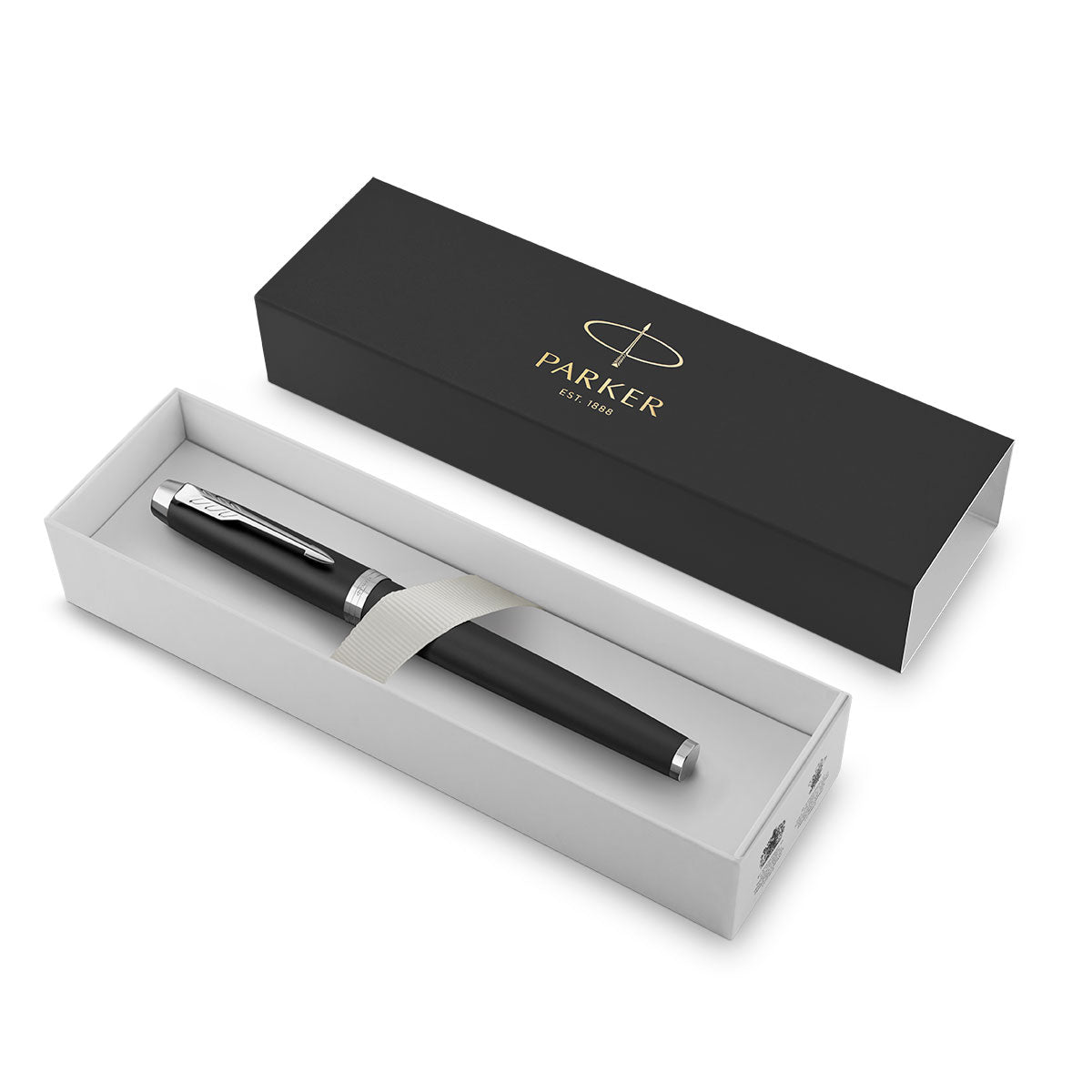 Parker IM Matte Black Chrome Trim Fountain Pen Fine Nib 1931651  Parker Fountain Pens