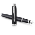 Parker IM Matte Black Chrome Trim Fountain Pen Fine Nib 1931651  Parker Fountain Pens