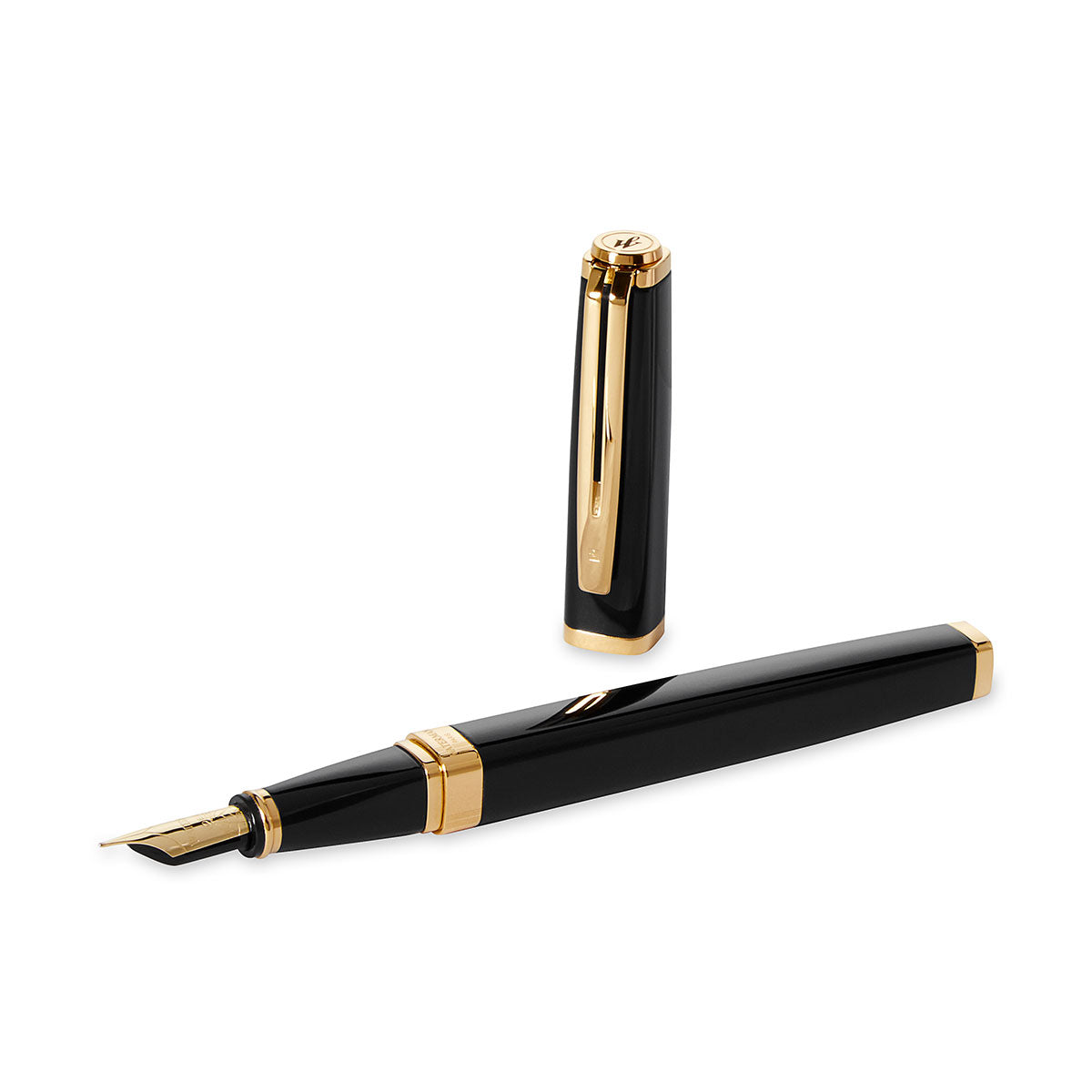 Waterman Exception Slim Black Gold Trim Fountain Pen S0636930 Waterman Fountain Pens