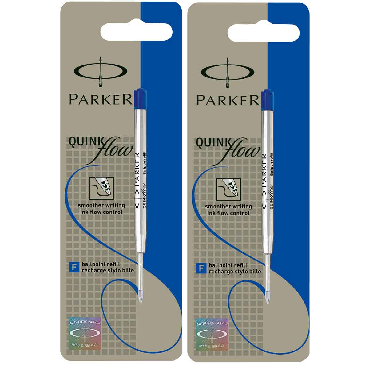 Parker Blue Fine Ballpoint Pen Refill, Pack of 2 Made In France Parker Ballpoint Refills