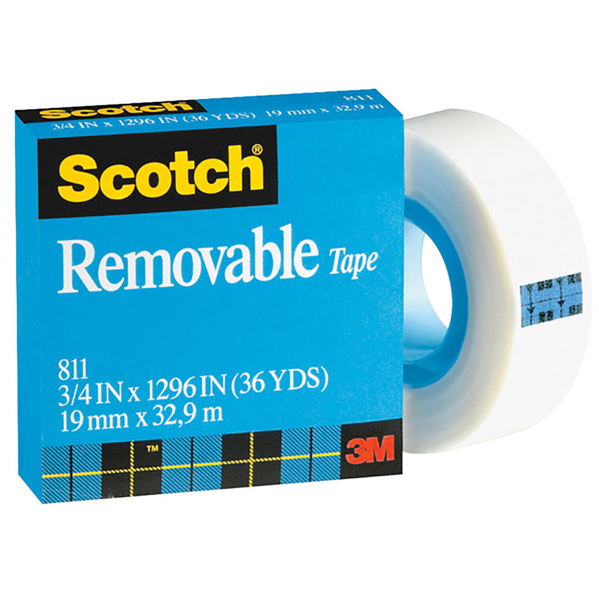 Scotch Removeable Tape, Invisible Matte Finish 811, 3/4 in x 1296 in. Photo Safe Scotch Scotch Tape