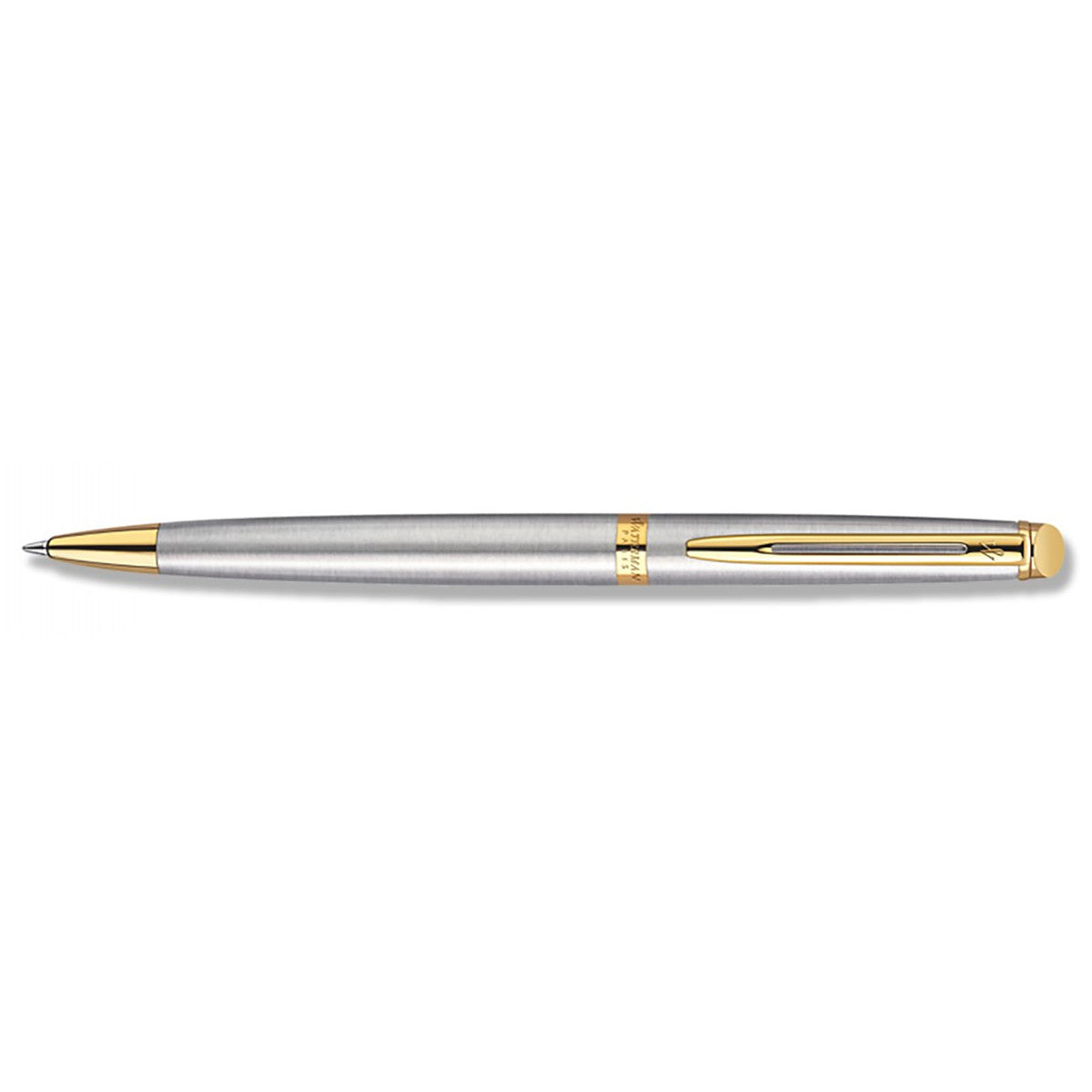 Waterman Hemisphere Stainless Steel Gold Trim Ballpoint Pen Black Ink  Waterman Ballpoint Pen