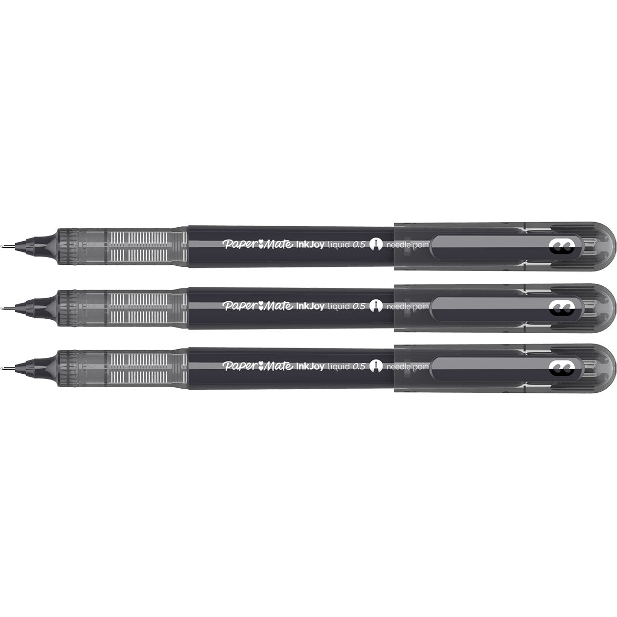 Paper Mate Inkjoy Liquid Needle Point Rollerball Pen Black 0.5 Pack of 3 Paper Mate Rollerball Pens