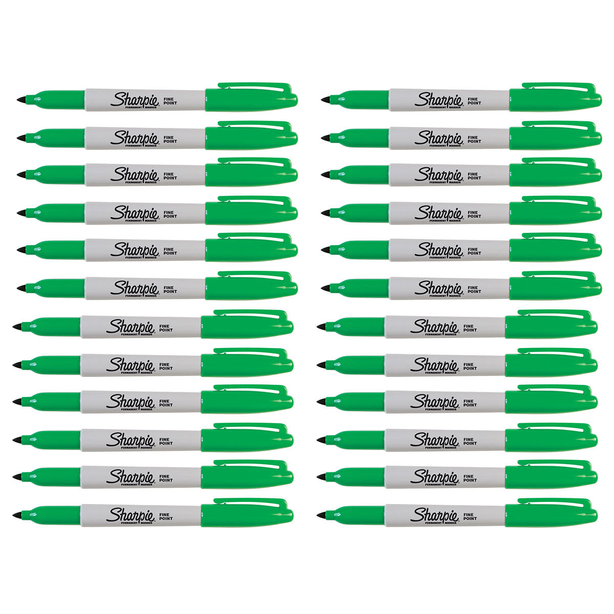 Sharpie Green Fine Point Markers, Bulk Pack of 24 Sharpie Markers
