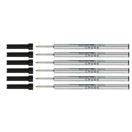 Cross Rollerball Refill Gel Ink , Black, 0.7mm Medium - 8523 Pack of 6  Cross Rollerball Refills