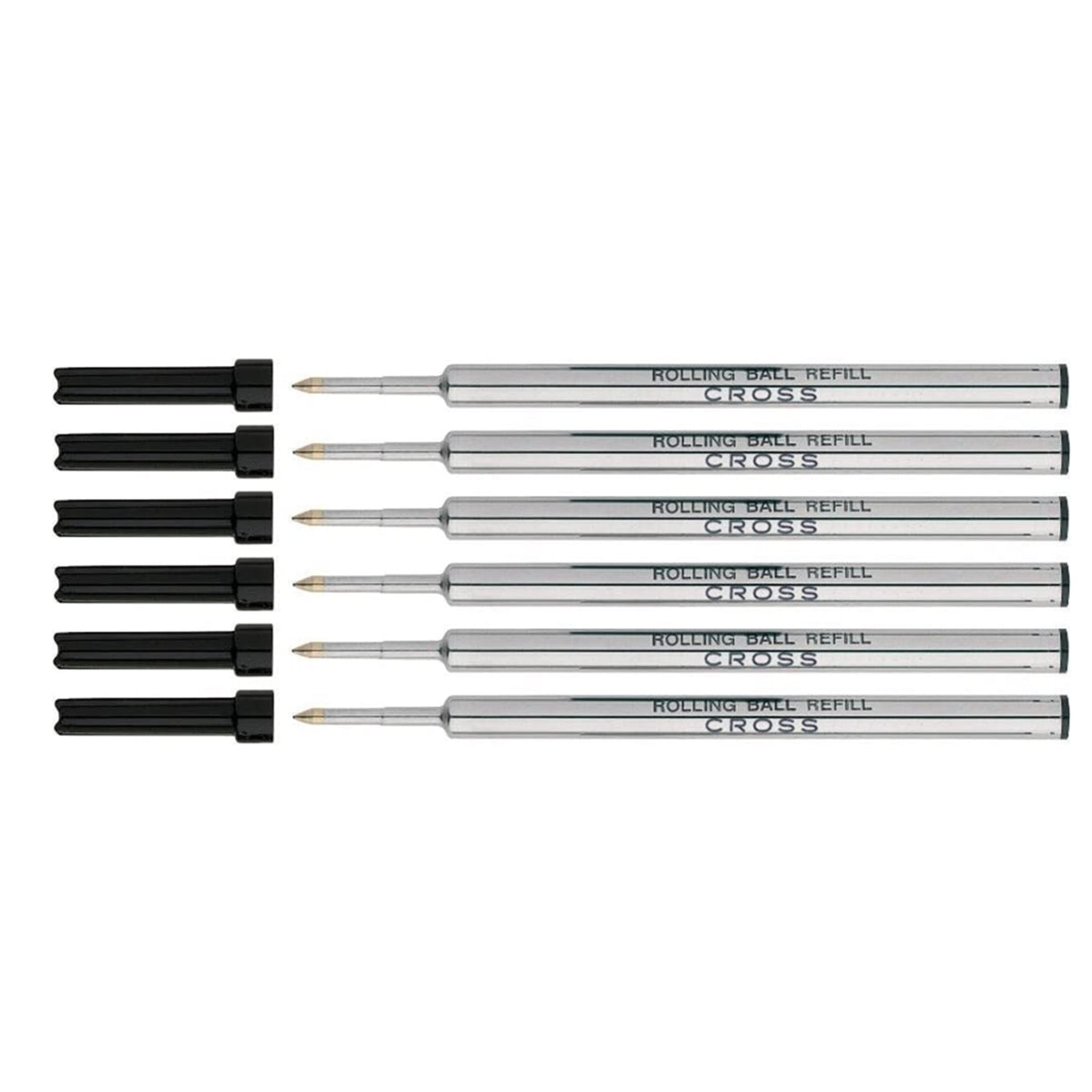 Cross Rollerball Refill Gel Ink , Black, 0.7mm Medium - 8523 Pack of 6 Cross Rollerball Refills
