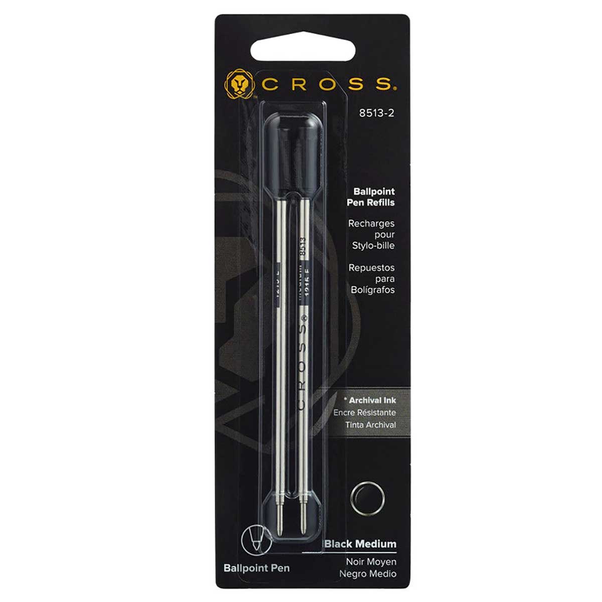 Cross Ballpoint Pen Refill Black Medium 8513 Pack of 2 Cross Ballpoint Refills