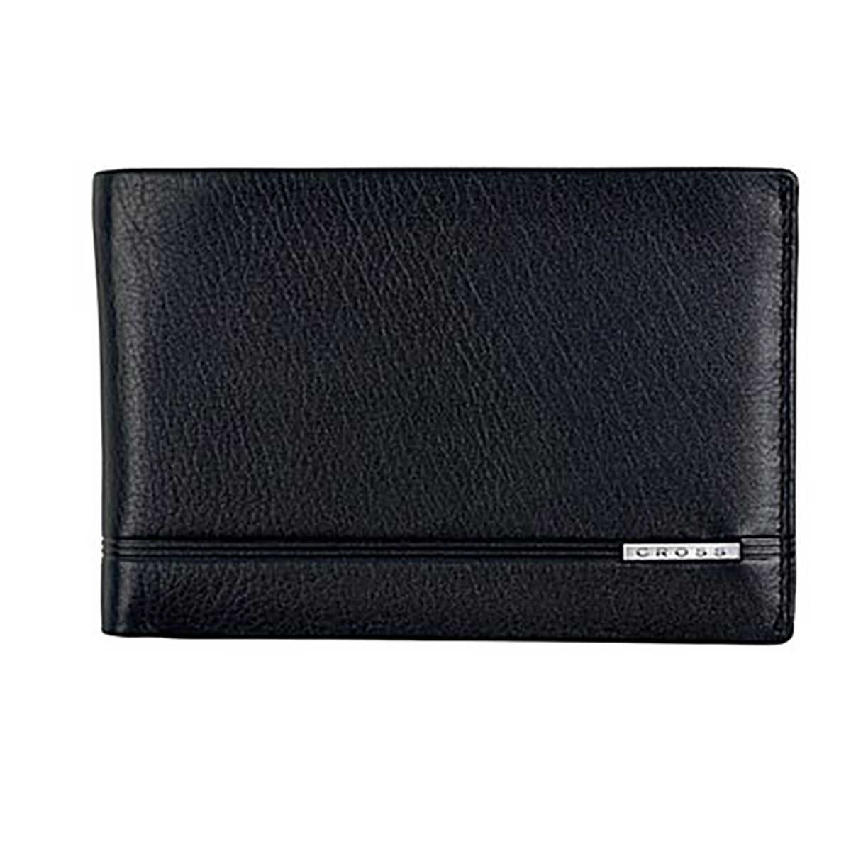 Cross Bi-Fold Card Wallet Black Top Grain, Soft Nappa Leather, Mens Cross Wallet