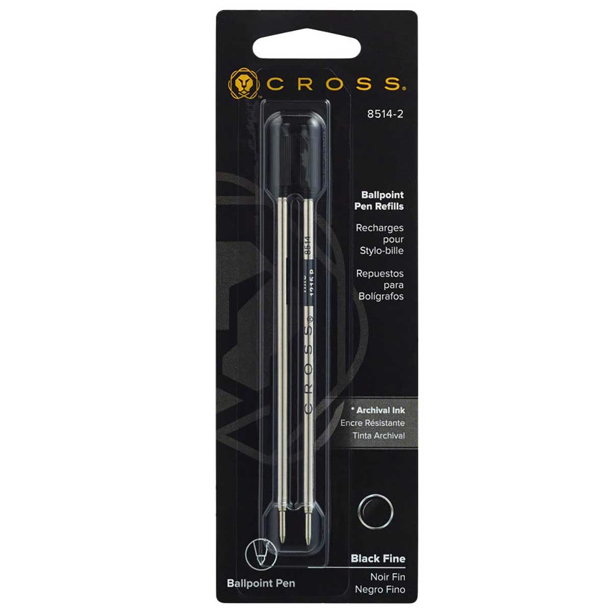 Cross Ballpoint Pen Refill Black Fine 8514 Pack of 2 Cross Ballpoint Refills