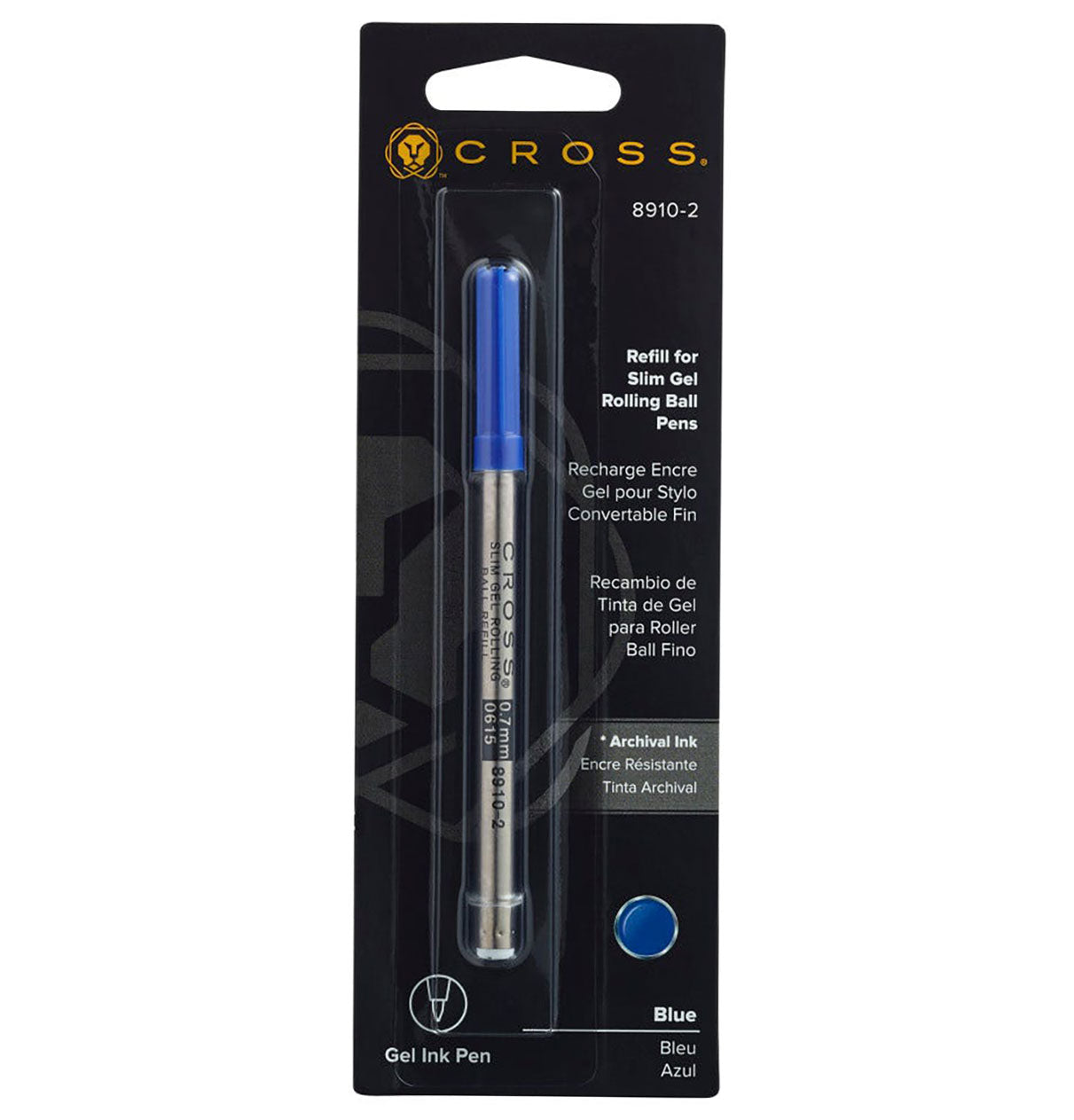 Cross Slim Gel Rollerball Refill Blue Ink For Cross Click Pens 8910-2 Cross Ballpoint Refills