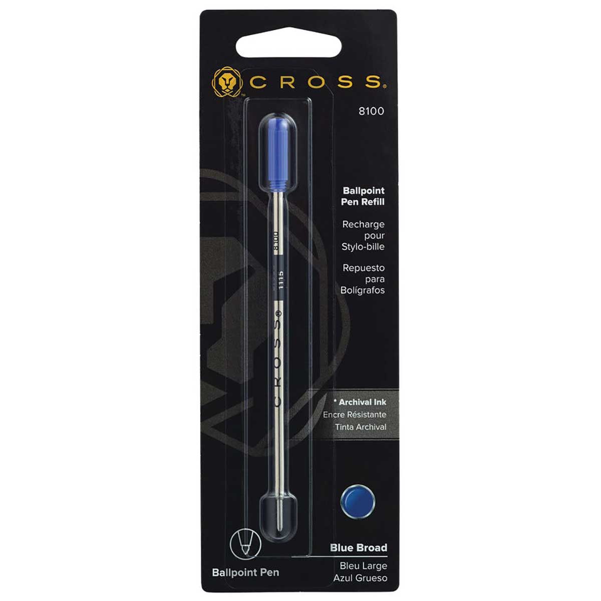 Cross Blue Refill for Cross Ballpoint Pens, Broad, 8100 Cross Ballpoint Refills