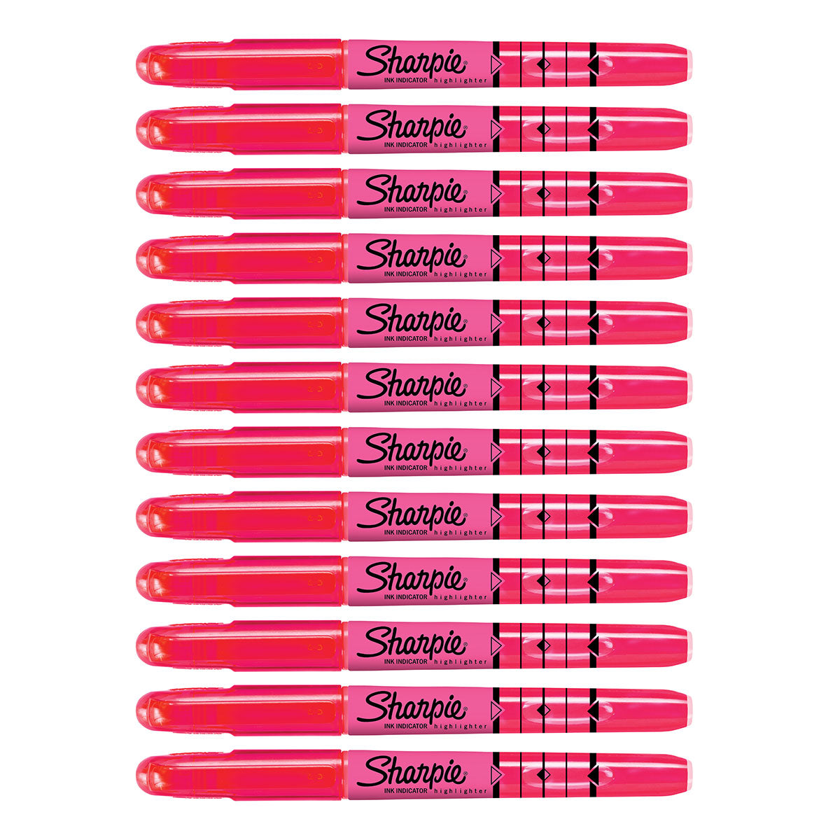 Sharpie Pink Highlighter Stick Chisel Tip with Ink Indicator and Pocket Clip Dozen Sharpie Highlighter