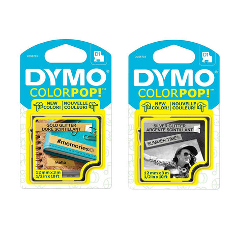 Dymo Colorpop Label Tape, 2 Pack, Silver and Gold  Dymo Dymo Labels