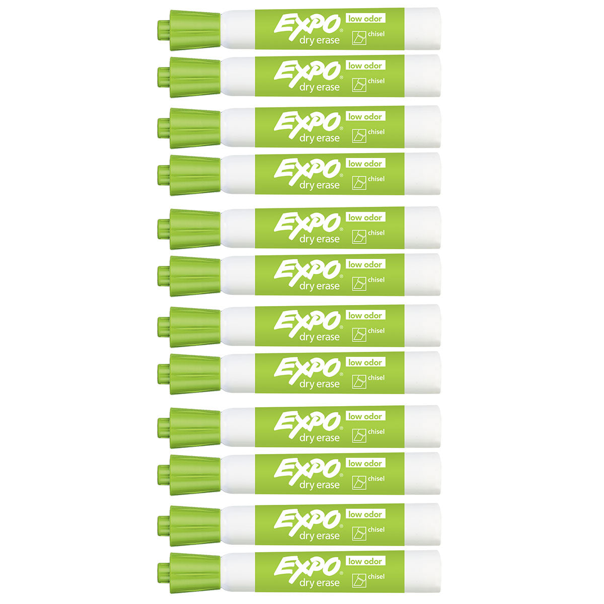 Expo Dry Erase Markers Lime, Chisel Tip 12 Count Expo Dry Erase Markers