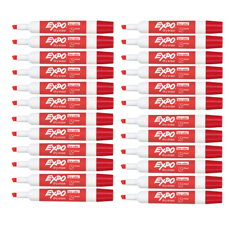Expo Red Markers Dry Erase Low Odor Chisel Tip Bulk Pack of 24  Expo Dry Erase Markers