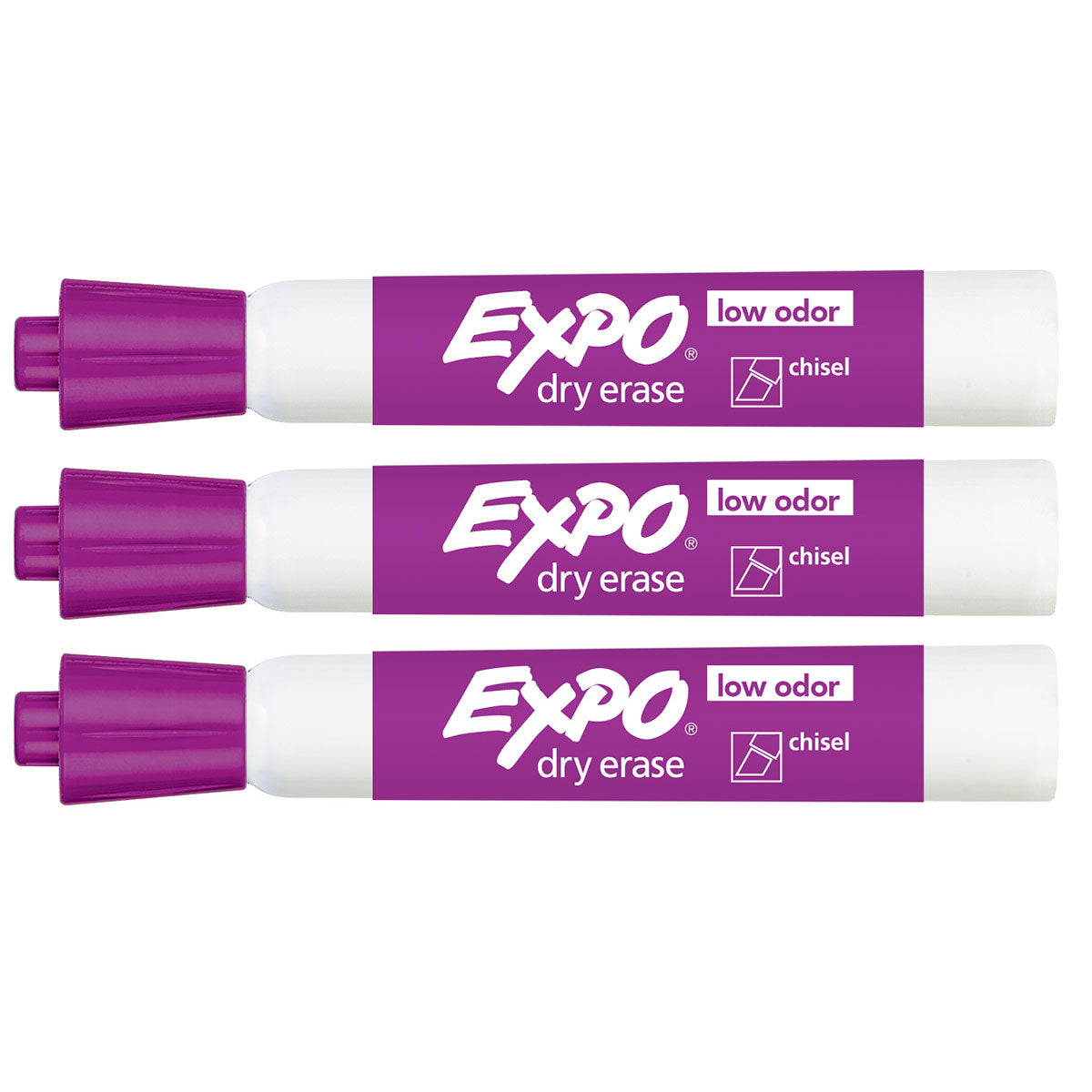 Expo Dry Erase Low Odor Plum Chisel Tip Marker Pack of 3 Expo Dry Erase Markers