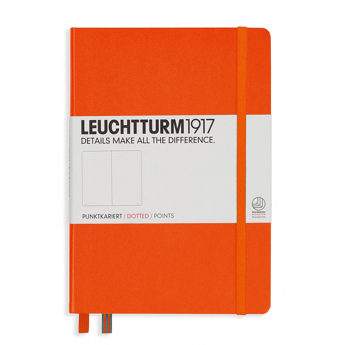 Leuchtturm1917 Dotted Notebook Medium A5 Hardcover Orange 342937 Leuchtturm1917 Journal