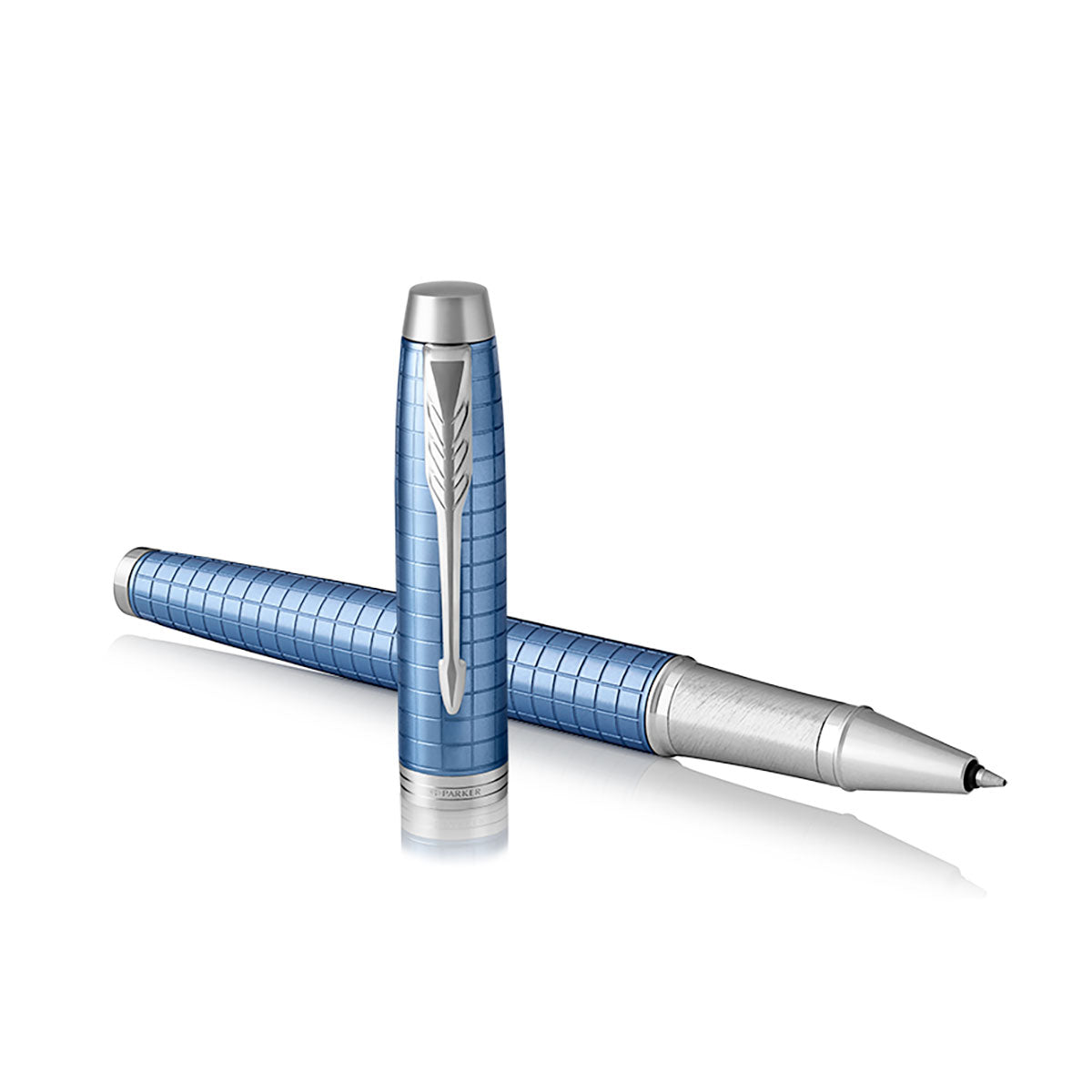 Parker IM Premium Blue Chrome Trim Rollerball Pen , Black Ink Parker Rollerball Pens