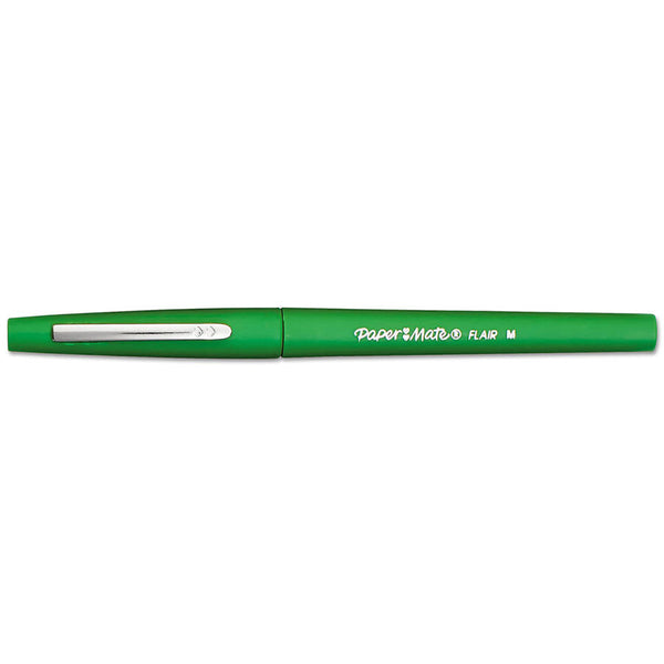 Paper Mate Flair Green Point Felt Tip Pen Medium, Original