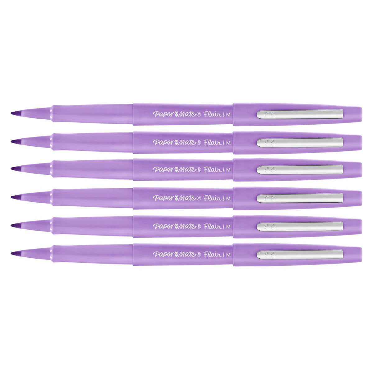 Paper Mate Flair Lilac Felt Tip Pens Medium Point Guard Tip, Pack of 6 Paper Mate Felt Tip Pen