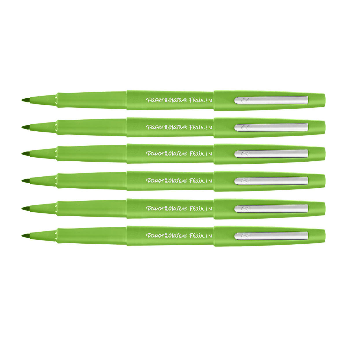 Paper Mate Flair Lime Felt Tip Pen Medium Point Guard Pack of 6 Paper Mate Felt Tip Pen