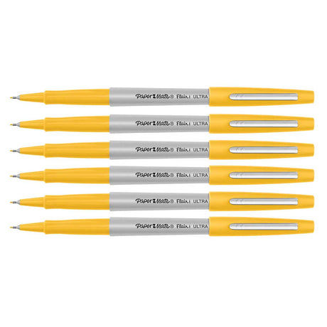 Paper Mate Flair Ultra Fine, Marigold, Felt Tip Pens Pack of 6  Paper Mate Felt Tip Pen