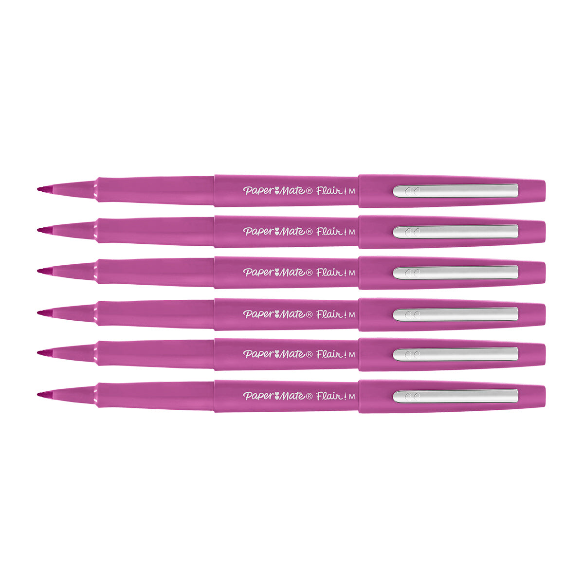 Paper Mate Flair Orchid Lei Medium Felt Tip Pens Point Guard, Pack of 6 Paper Mate Felt Tip Pen