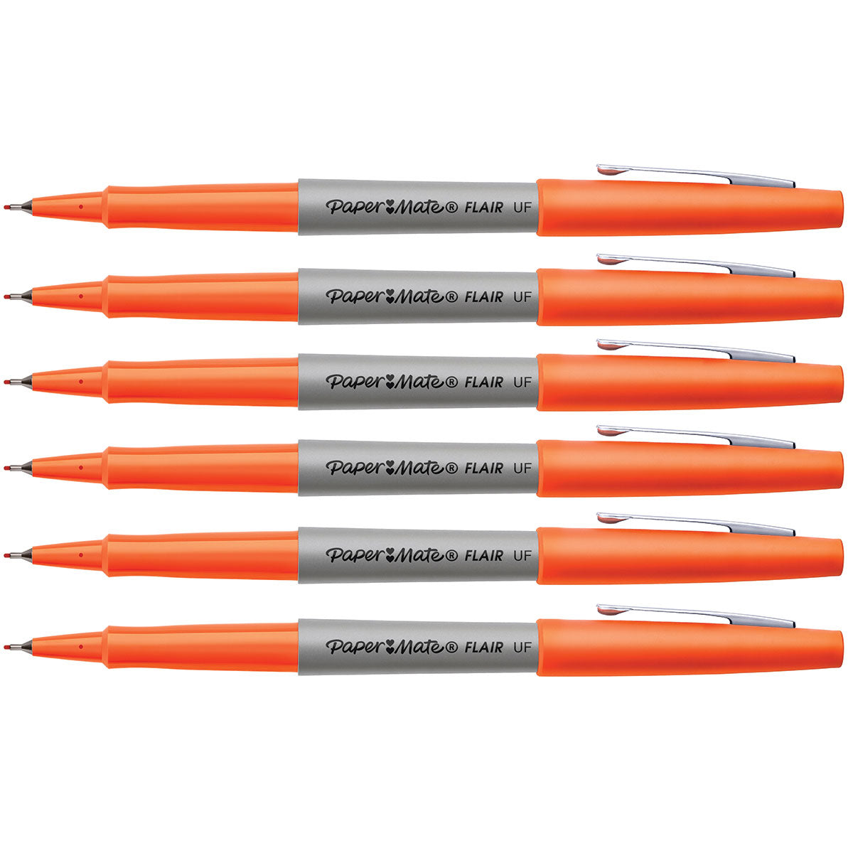 Paper Mate Flair Orange Ultra Fine Felt Tip Pens Pack of 6 Paper Mate Felt Tip Pen