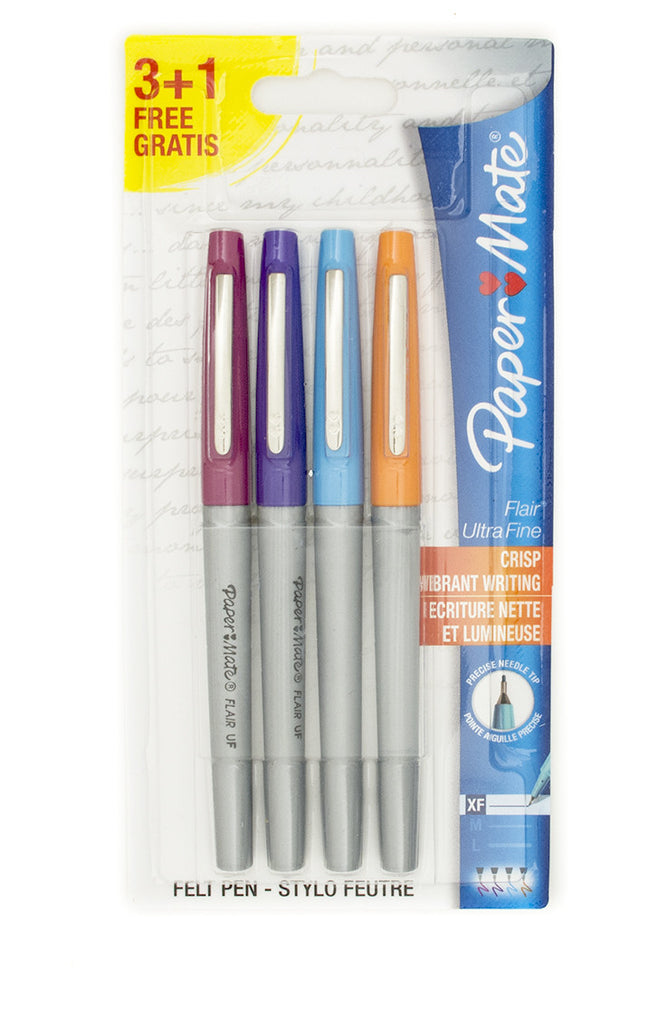 Paper Mate Flair Ultra Fine Tip Orange, Turquoise, Purple and Magenta Felt Tip Pens Non Smear Paper Mate Felt Tip Pen