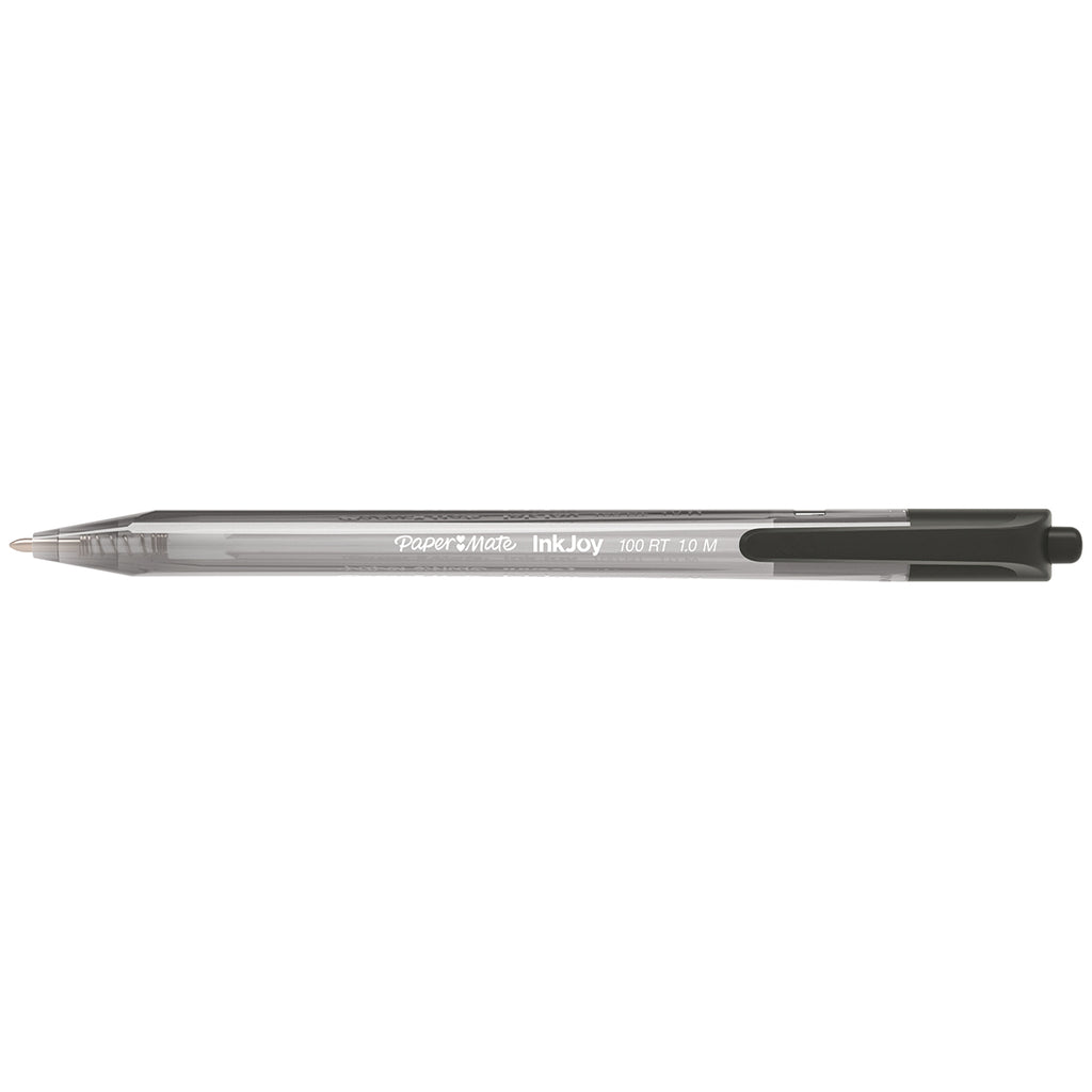 Paper Mate Inkjoy 100RT Retractable Black Ballpoint Pen, Medium 1.0mm Paper Mate Ballpoint Pen