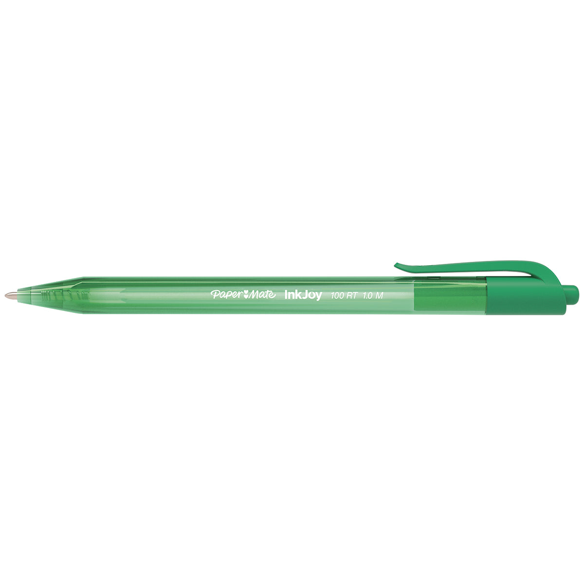 Paper Mate Inkjoy 100RT Retractable Green Ballpoint Pen, Medium 1.0mm Paper Mate Ballpoint Pen