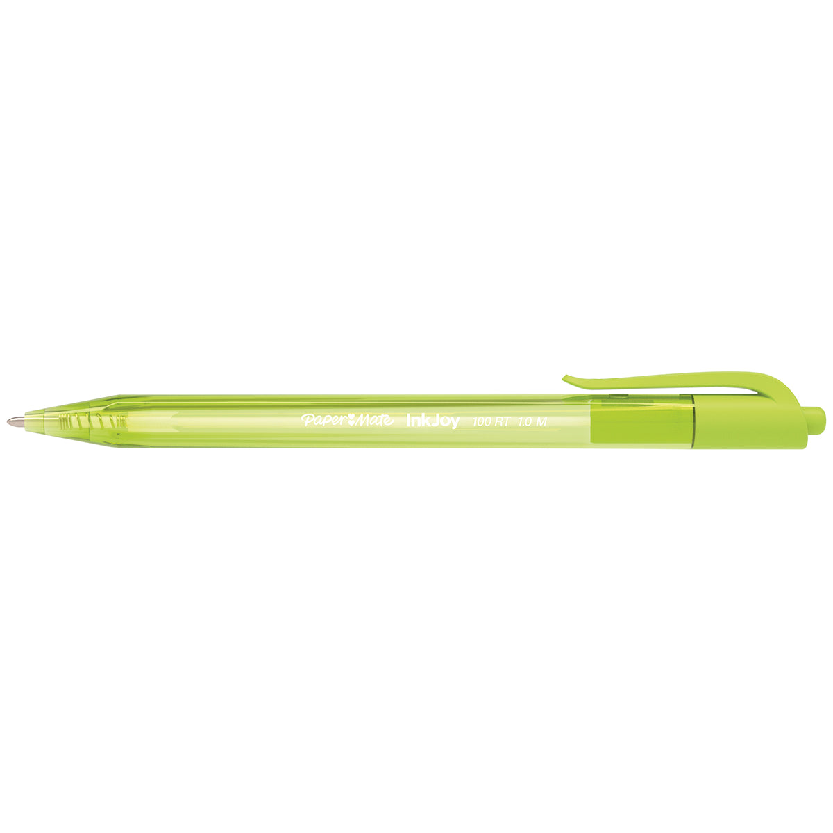 Paper Mate Inkjoy 100RT Retractable Lime Ballpoint Pen, Medium 1.0mm Paper Mate Ballpoint Pen