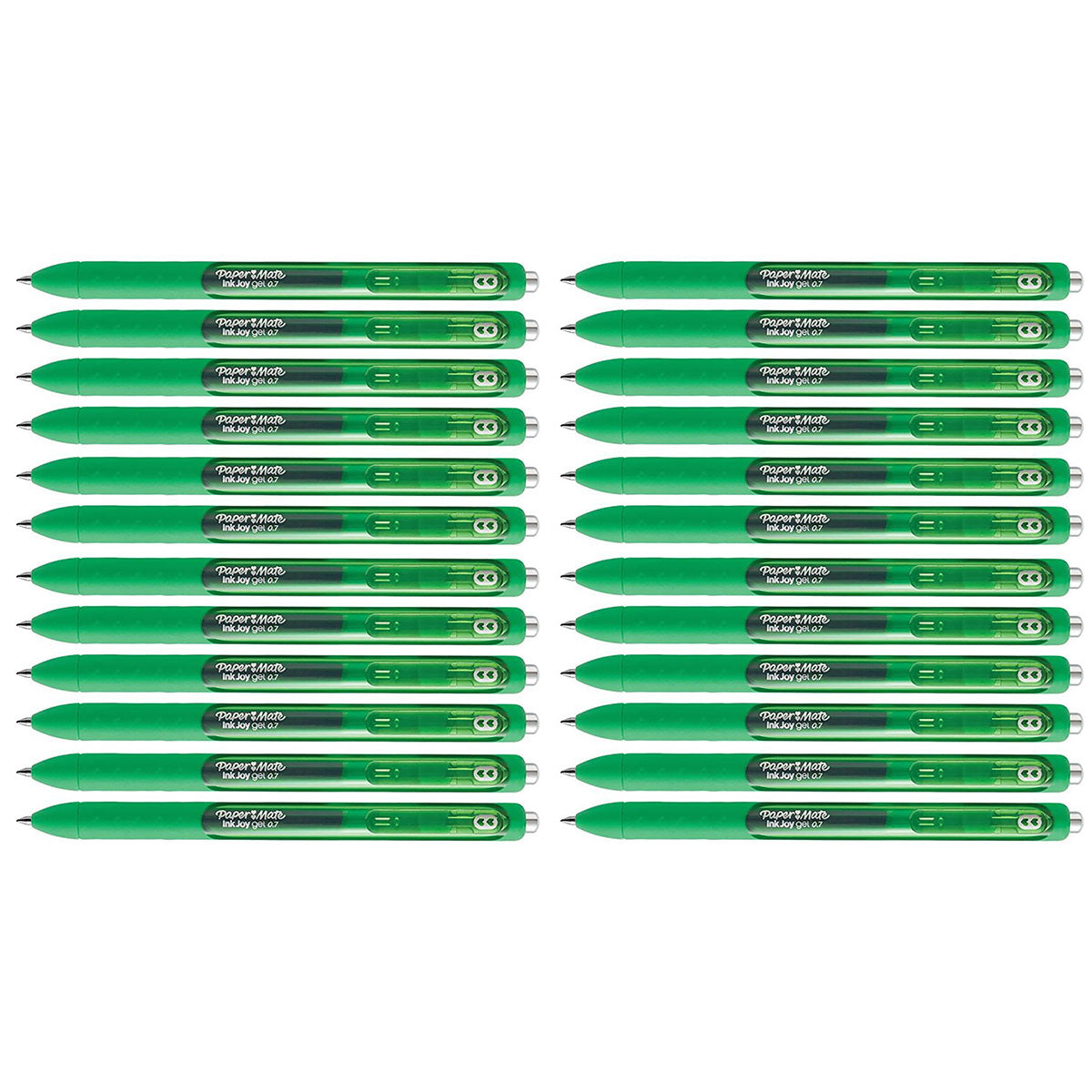 Paper Mate Inkjoy Green Gel Pen Medium 0.7mm Retractable Bulk Pack Of 24 Paper Mate Gel Ink Pens