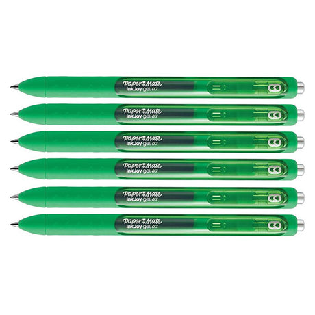 Paper Mate Inkjoy Gel Pen Medium Green, 0.7mm Retractable Pack of 6  Paper Mate Gel Ink Pens